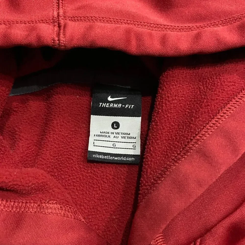 Nike Athletic Thermafit NCAA Alabama Crimson Tide Maroon Hoodie Men's Size Large - Picture 7 of 9